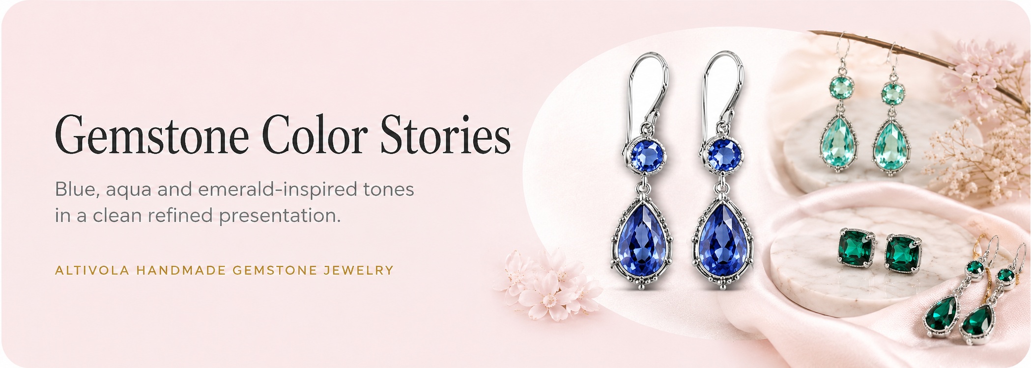 Gemstone earrings banner